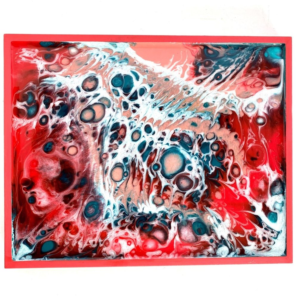 Eagle Wing Original Abstract Art Resin Painting Wood Pour Panel 8x10in